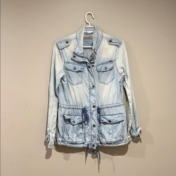 Max Jeans Bleached Denim Trench - Women’s Size Small - Picture 2 of 7
